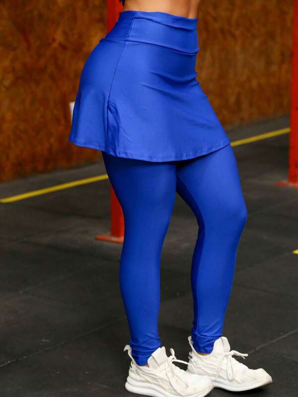 Calça saia Legging De Academia Cintura alta