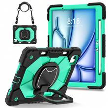 Colorblock Handheld Rotating Shockproof Protective Case With Shoulder Strap For Apple IPad Mini 7, IPad Mini 6, IPad 6th (9.7-Inch), IPad Pro 9.7 (2016), IPad 5th (9.7-Inch), IPad 10.2 7th Gen 2019, IPad 8th (10.2-Inch), IPad 9th Gen (10.2-Inch), IPad 11(A16 2025), IPad 10th (10.9-Inch), IPad Air 4th (10.9-Inch), IPad Air 5th Gen 2022, IPad Air 11-In.(M2)-2024, IPad Air 11(M3 2025)