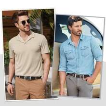 Men's Double-Sided Leather Belt With Swivel Buckle - 黑色 - 查看 6