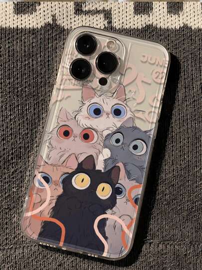 Eye-Rolling Cats Are Compatible With Apple 15promax Phone Case, New IPhone16pro HuaweiP60, Honor 200, Vivo X100, 1Xiaomi 13, Redmi Note14/Opone No12, OnePlus Compatible With IPhone 15 16 Pro Max 14 Plus 12 13 11 Pro Max SE 7 8 14 Pro XR XS 12 Mini Matte Shell