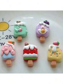 5 Stücke süße Cartoon Eis Kühlschrankmagnet, personalisierte Kühlschrankmagnet geeignet für Küche, Büro, Whiteboard, Lagerschrank, Geschirrspüler, Heim- und Küchedekoration, Muttertagsgeschenk