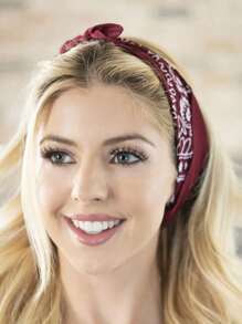 1条2025时尚女士红色方巾，朋克风发带，波西米亚风头巾，发饰，适合派对女士佩戴，优雅发带 - 彩色 - 查看 4