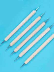 Double-Ended Point Point Pen Dot Drill Pen Nail Pen Nail Dot Flower Hook Edge Polka Dot Nail Art Special Tool - màu nâu - Xem 9