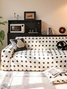 1 件双色提花毛绒沙发套，弹性柔软温暖冬季，宠物友好防滑防尘，适合单人/2/3/4 座沙发，配有 1 个配套枕套 - 白色 - 查看 7