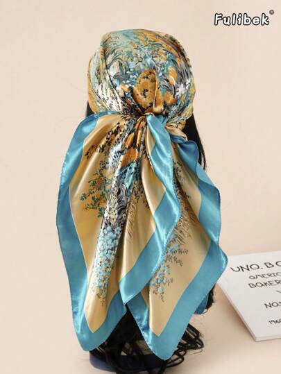 1 pièce Foulard imprimé minimaliste, nouveau foulard de mode printemps pour femmes, peut être utilisé comme ceinture, décoration de sac, ruban, bandeau ou foulard de tête, idéal pour le style