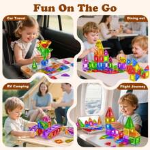 ODAPTO 20/38/60pcs Mini Magnetic Tile Toys With Metal Box, Portable Magnetic Building Blocks, Convenient For Play & Storage, Suitable For Festival & Birthday Gifts