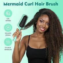 Curly Hair Brush Volume Curly Defining Brush For Effortlessly Detangling Shaping And Styling Curls, Curl Brushes Suitable For All Wet Or Dry Hair Types, Gifts Idea For Women And Men (Green) - Green - View 2