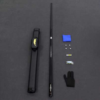 Bola de billar negra de alta calidad, taco de billar de 1/2 con cabeza de 13 mm, agarre cómodo, sensación de golpe fuerte, se envía el barril del taco y una variedad de regalos, fácil de transportar, adecuado para diversos ocasiones como regalo