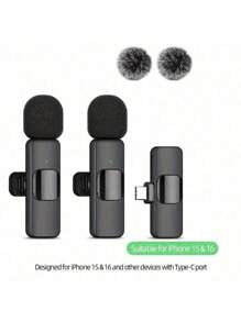 Microphone sans fil Lavalier pour smartphone, microphone sans fil plug-and-play pour l'enregistrement vidéo/audio, micro-cravate pour interview/vlog/enseignement