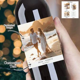 Individuelle Flaschenetiketten, personalisierte Flaschenetiketten, geeignet für Dates, Valentinstag, Weihnachten und Verlobungen, Weinetiketten, Foto-Weinetiketten, minimalistische Hochzeitsgeschenke, individuelle Weinetiketten, personalisierte Geschenke, Weinetikettengeschenke