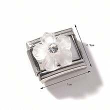 1/5/10 piezas Módulos de acero inoxidable, serie de corazón, flor y lazo - Ideal para hacer pulseras, anillos y regalos DIY