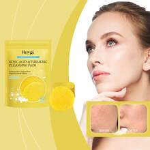 Hoygi 40 Pieces Turmeric Kojic Acid Cleansing Pads Gently Exfoliates Removal Cleanses Pores Removes Makeup Deeply Cleanses Skin Whitens Lightens Spots Maintains Facial Care - Màu vàng - Xem 3
