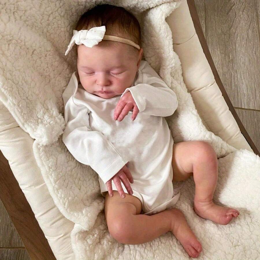 50cm 20inch Soft Vinyl Asleep Laura Reborn Baby Newborn Baby Doll 3D-Painting Skin With Visible Veins Alive Toy For Girl Art