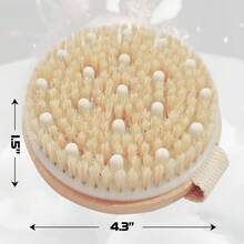 Bamboo Dry Body Brush Shower Brushing Removes Dry Skin With Massage Nodes Exfoliating Bath Brushes Body Scrubber - 1 - 查看 6