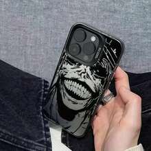 Anime Phone Case 1pc Black Abstract Cartoon Portrait Design Soft Silicone Phone Case Compatible With Apple  15/16 Pro Max/13/12/11, Full Body Shockproof - Black - View 5
