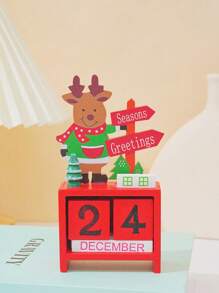 1 pieza de calendario de Navidad, adorno de madera artesanal. Decoración de escritorio con estilo navideño. Decoración del hogar, decoraciones navideñas, decoración de habitación de invierno