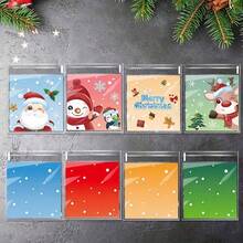 100/200pcs Christmas Snack Bags, Self-Sealing Plastic Candy And Cookie Bags With Holiday Designs Of Snowman, Reindeer, Santa Claus, For Holiday Gifts And Party Snack Packaging, Durable Food Bags, Christmas Decorations - Multicolor - View 3