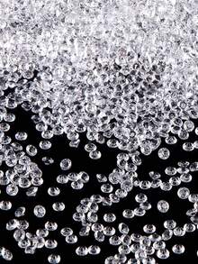 2000 颗 4 毫米透明假塑料钻石，用于花瓶填充物桌面散布，亚克力水晶钻石宝石珠用于 DIY 工艺装饰、婚礼桌散布生日装饰、情人节装饰 - 白色 - 查看 1