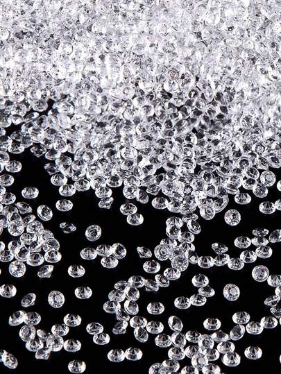 2000 颗 4 毫米透明假塑料钻石，用于花瓶填充物桌面散布，亚克力水晶钻石宝石珠用于 DIY 工艺装饰、婚礼桌散布生日装饰、情人节装饰