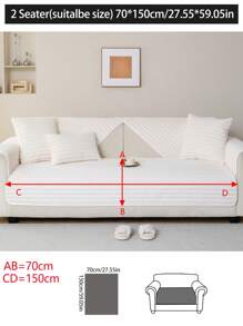 1pc Thick Rabbit Fur Sofa Cushion Cover, Modern Minimalist Anti-Slip Warm Sofa Seat Pad, Dust-Proof Washable Sofa Slipcover, Soft & Fade-Resistant, Pet-Friendly, Fits L-Shaped Sofa And 1/2/3/4 Seater Sofa, Suitable For Bedroom, Office, Living Room