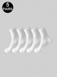 5 Pairs/10 Pairs/20 Pairs Of Children's Casual Socks, Medium Long Socks, White Socks, Winter Socks, Black Socks,Sports, Suitable For Ages 10-16