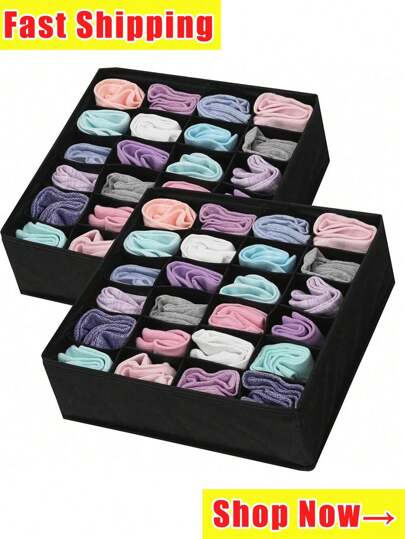 1 件白色内衣袜子抽屉整理器 1 件装，分配器内衣整理器 20 隔层织物梳妆台抽屉整理器储物盒袜子、内衣、手帕、领带装饰装饰工具返校