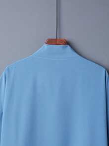 复古宽松纯色百搭和服罩衫，中国风汉服风格动漫角色扮演外套，沙滩罩衫，防晒 - 藍色 - 查看 6
