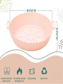 适用于 3-5 夸脱的空气炸锅硅胶内衬、易燃烘焙纸替换件、可重复使用的烤箱配件烤盘、空气炸锅烤盘专用烧烤盘可重复使用的碗烘焙防粘垫厚硅胶烤盘、可重复使用的硅胶空气炸锅内衬 - 不粘、易于清洁的烤盘、黑色、红色或灰色，带凸起边缘