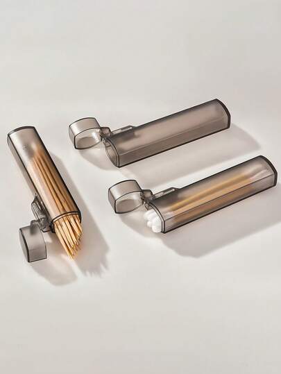 1pc/5pcs/10pcs - Portable Storage Box - Travel Size Transparent Plastic Container With Leak-Proof Lid | Long Storage Box For Cotton Swabs, Toothpicks And Other Small Items | Minimalist And Fashionable Design, Suitable For Home, Office And Camping Use