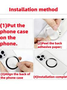 Apple Smart Fashion Phone Case, Compatible With Wireless Charging, High-End Quality, Made Of Tri-Layer Thick Hard Material, Colorful Solid Frame, Personalized Creative Pink, White, Black, Blue, Green Options, Minimalist Style, Full-Body Protection, Transparent, Vibrant Colors, Compatible With IPhone, Waterproof, Shockproof, Scratch-Resistant. - Black - View 8