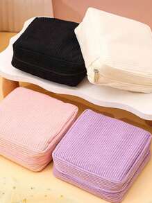 حقيبة تخزين سعة كبيرة للفوط الصحية، صندوق تخزين محمول متعدد الوظائف، محفظة نقود وحقيبة مستحضرات تجميل صغيرة، حامل وسادات الرضاعة، حقيبة تامبون، حقيبة منتجات نسائية، لوازم العودة إلى المدرسة، طراز كاجوال، مصنوعة من البوليستر، حل تخزين مثالي وهدية جيدة، حقيبة ضروريات السفر للمدرسة للعطلات والعودة إلى المدرسة وحقيبة مكياج وحقيبة سفر للنساء