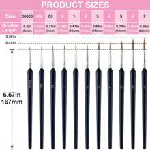 Set de 6 piezas/11 piezas de pinceles de pintura de detalle fino, pinceles de punta fina aptos para pintura en miniatura, acrílico, acuarela, óleo, modelos, manualidades, 40k, dibujo de líneas