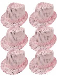 D EXCEED 1/2/3/6/9PCS Fashionable Sequin Fedora Party Hat, Unisex Sparkling Accessory For Costumes, Parties, Events & Everyday Style