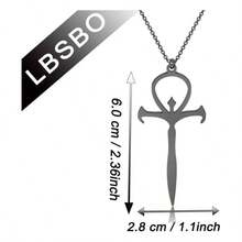 LBSBO Vampire Ankh Pendant Necklace Stainless Steel Vampire Cross Symbol Jewelry - trắng - Xem 2