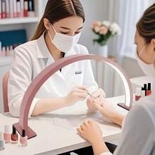 1 Peça Lâmpada de Unha Meia-Lua LED, 3 Efeitos de Cor e 10 Níveis de Brilho, Lâmpada de Unha Rosa/Branca Alimentada por USB - Adequada para Lâmpada de Unha de Quarto e Iluminação de Artesanato, Presente Perfeito para Iniciantes e Profissionais