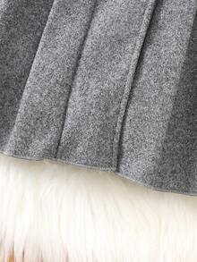 女婴休闲翻领双排扣蝴蝶结装饰外套，保暖冬季外套