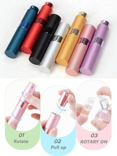 3/1pcs 8ml Refillable Travel Perfume Atomizer, Mini Cologne Spray Bottle Empty Small Aftershave Mist Sprayer For Liquid Dispenser, Portable Hydrating Sample Decanting Bottle