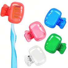 1/2/4pcs Household Toothbrush Holder, Portable Travel Toothbrush Dust Cover Storage Box, Toothbrush Head Protection Clip, Toothbrush Storage Clip, Toothbrush Protective Cover, Toothbrush Head Protective Case, For Home Daily Use And Business Travel, Outdoor Travel And Camping, Bathroom Decor, Back To School, Summer Travel Accessories, Bathroom Gadgets, Bathroom Accessories - Multicolor - View 4