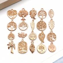 20/30/50/100入組批發手工飾品製作吊墜，隨機混合金色KC黃合金吊墜裝飾，適用於項鍊手鍊製作和手工藝品供應