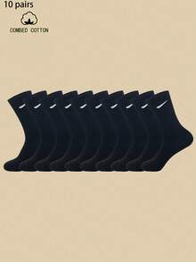 1 Đôi/3 Đôi/5 Đôi/10 Đôi Tất dài đến bắp chân màu trơn cho nữ, chất liệu cotton thoáng khí, mềm mại và thoải mái, thích hợp để mặc hàng ngày, ở nhà, văn phòng, trường học, thể thao, đen trắng, mùa thu - trắng - Xem 28