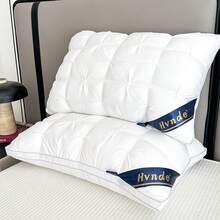 2Pcs King Size Luxuny 5-Star Hote! Qualty Pow,19x2 Inches - Dep Slep Neck SuportNon.Colapse High Pilow Core For . Seasons, Machine Washable,White Satnfinish.Piows For Sleping - 2 cái màu trắng - Xem 1