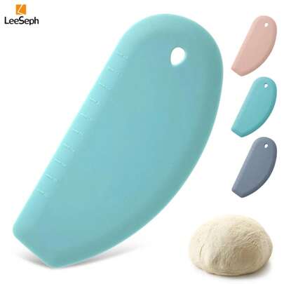 Raspador de masa de silicona, raspador de tazón, herramienta de corte de pastelería flexible y multiusos, cortador de masa para pan y pastel