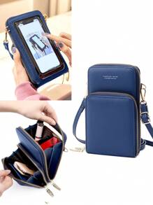 FOREVER MIYIN 触摸屏手机包字母图案手机钱包带拉链和可调节肩带时尚 PU 钱包手机壳手拿包手机套垂直钱包带卡槽轻便现代商务信用卡身份证现金商务休闲教师节教师礼物工作商务通勤旅行度假 - 彩色 - 查看 14