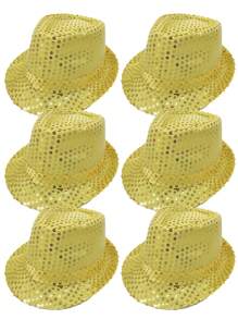 D EXCEED 1/2/3/6/9PCS Fashionable Sequin Fedora Party Hat, Unisex Sparkling Accessory For Costumes, Parties, Events & Everyday Style