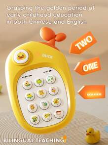 1 st. mini söt telefonleksak för bebisar, sensorisk inlärningsleksak för spädbarn pojkar och flickor, flera ljud- och ljuseffekter, tandsprickningsleksak, babypresent - Multifärgad - Visa 5