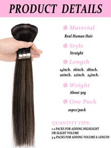 50g 20pcs Tape-In Human Hair Extensions, Ombre Black To Chestnut Brown #TP1B/6/1B, Remy Human Hair, Straight, Scalp Braiding - S1B/6/1B - View 4