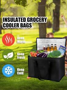 Grand sac isotherme XL: Conservez les aliments chauds et froids pendant des heures - Sac fourre-tout réutilisable, sac glacière souple, fermeture éclair légère et robuste