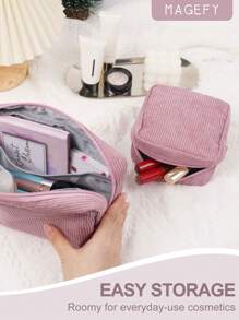 حقيبة تخزين سعة كبيرة للفوط الصحية، صندوق تخزين محمول متعدد الوظائف، محفظة نقود وحقيبة مستحضرات تجميل صغيرة، حامل وسادات الرضاعة، حقيبة تامبون، حقيبة منتجات نسائية، لوازم العودة إلى المدرسة، طراز كاجوال، مصنوعة من البوليستر، حل تخزين مثالي وهدية جيدة، حقيبة ضروريات السفر للمدرسة للعطلات والعودة إلى المدرسة وحقيبة مكياج وحقيبة سفر للنساء
