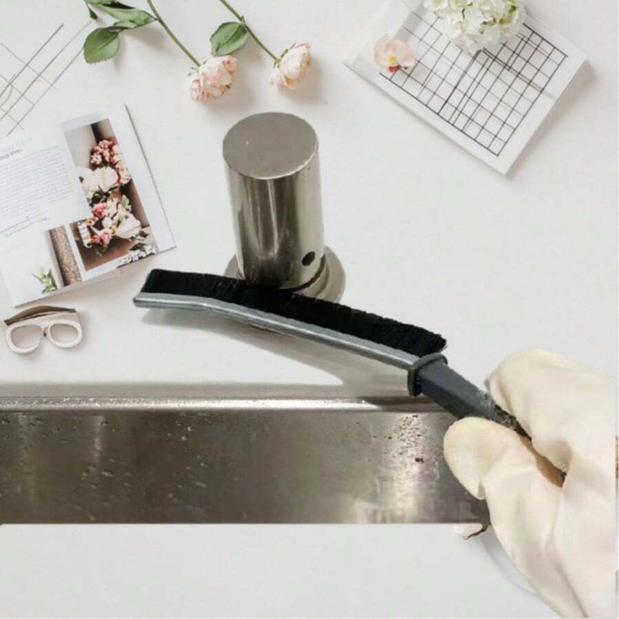 Cepillo de limpieza con mango largo, cepillo de cerdas duras, cepillo multifuncional para grietas, cepillo para ventanas y puertas, cepillo delgado para detalles, cepillo para el polvo, cepillo sin puntos ciegos, artículos de limpieza, herramienta de limpieza, útiles escolares