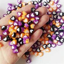 100/200pcs 8mm Acrylic Beads, Center Beads, Love Beads, Orange, Black, Purple, Halloween Holiday Beads, Party Decoration Beads, DIY Accessory Beads, Can Be Made Into Bracelets, Bracelets, Bracelets, Phone Chains, Decoration Beads